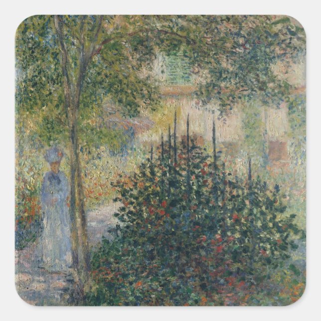 Adesivo Quadrado Camille Monet em Garden Argenteuil (Frente)