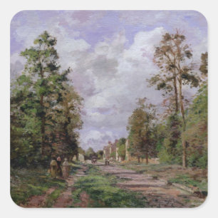 Adesivo Quadrado Camille Pissarro A estrada para Louveciennes, 18