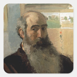 Adesivo Quadrado Camille Pissarro   Autorretrato, 1873