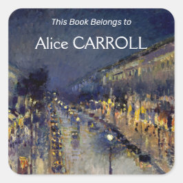 Adesivo Quadrado Camille Pissarro - Boulevard Montmartre à Noite