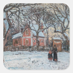 Adesivo Quadrado Camille Pissarro - Castanheiros em Louveciennes