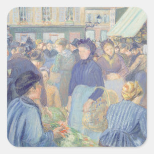 Adesivo Quadrado Camille Pissarro   Le Marche de Gisors