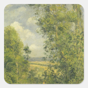 Adesivo Quadrado Camille Pissarro um resto no prado