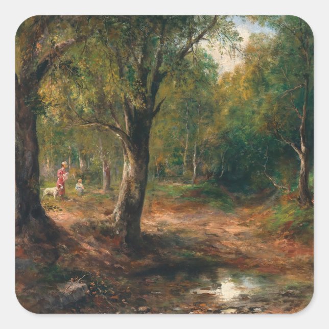 Adesivo Quadrado Caminhada na Floresta - Emil Barbarini (Frente)