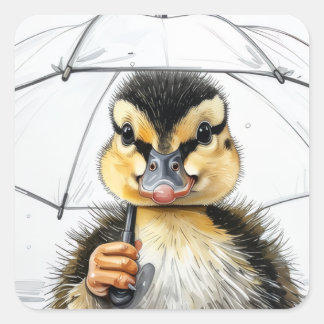Adesivo Quadrado “Caminhando na Chuva”
