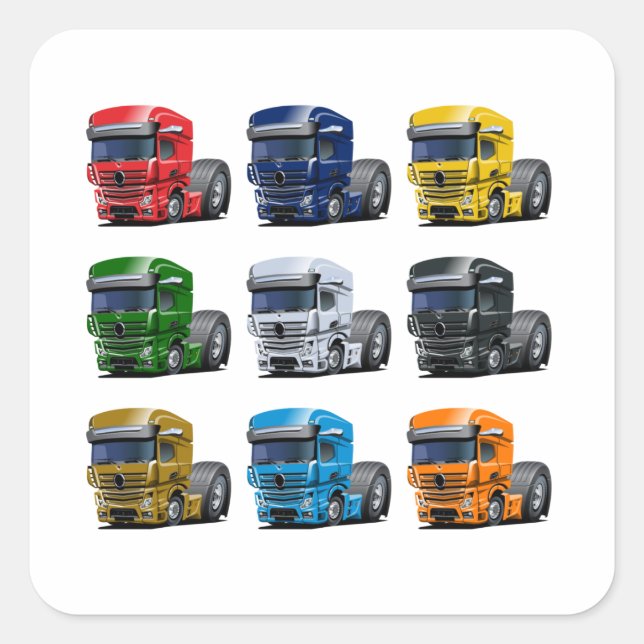 Adesivo Quadrado Caminhão de animação (Frente)