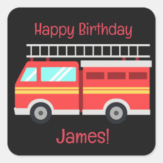 Adesivo Quadrado Caminhão de bombeiros personalizado