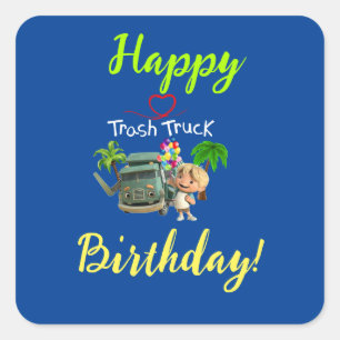 Adesivo Quadrado Caminhão de lixo