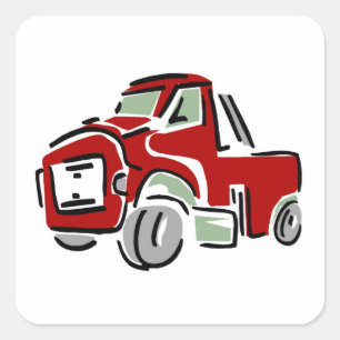Adesivo Quadrado Caminhão Vermelho Grande - Autocolantes