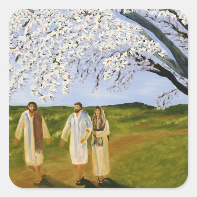 Adesivo Quadrado Caminhe com Jesus (Frente)