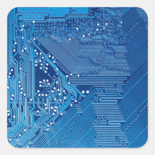 Adesivo Quadrado Caminhos em uma placa de computador