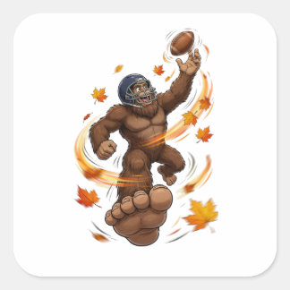 Adesivo Quadrado Camisa de Futebol Americano Bigfoot Sasquatch Dive