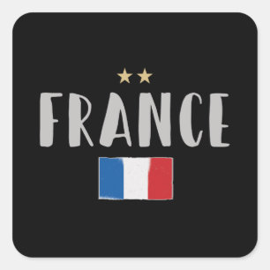 Adesivo Quadrado Camisa de Futebol Fã da França Bandeira Francesa