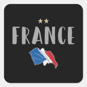 Adesivo Quadrado Camisa de Futebol Fã da França Bandeira Francesa