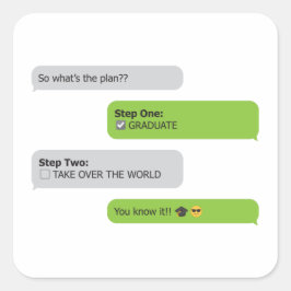 Adesivo Quadrado Camisa T do Chat do Plano de Graduação