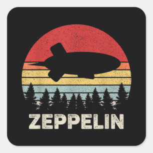 Adesivo Quadrado Camisa Vintage Retro Zeppelin Dirigible Aeróstato