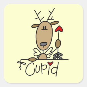 Adesivo Quadrado Camisas de Natal do Renas Cupido e Presentes