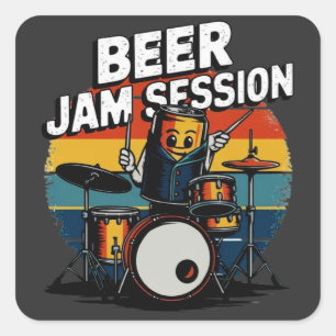Adesivo Quadrado Camiseta da Sessão Beer Jam - Gráfico de Cerveja D