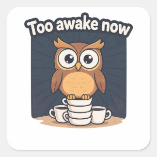 Adesivo Quadrado Camiseta de desenho animado do meme do Night Owl
