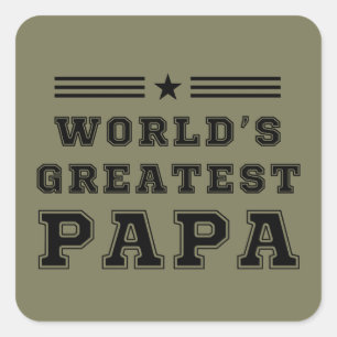 Adesivo Quadrado Camiseta de Presente do Dia dos Pais Mais Papa do
