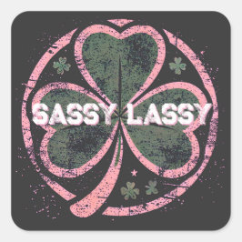 Adesivo Quadrado Camiseta Tinta Rosa Sassy Lassy Grunge