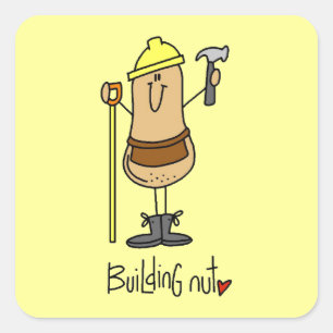 Adesivo Quadrado Camisetas e Presentes do Building Nut