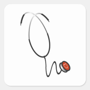 Adesivo Quadrado Camisetas e presentes do estetoscópio