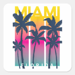 Adesivo Quadrado Camisetas Gráficas De Design legal De Miami Flórid