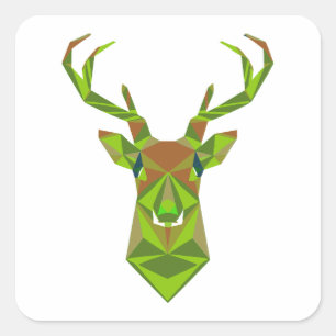 Adesivo Quadrado Camo Geométrico Deer Head