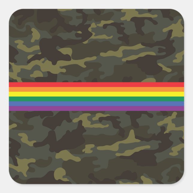 Adesivo Quadrado Camo Orgulho gay (Frente)