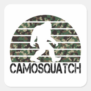 Adesivo Quadrado Camosquatch Funny Bigfoot