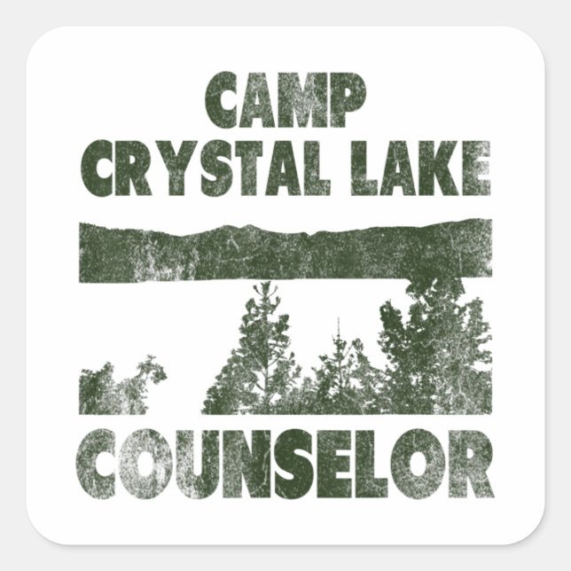 Adesivo Quadrado Camp Crystal Lake Counselor Halloween humorous (Frente)