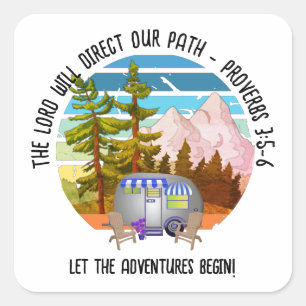 Adesivo Quadrado Campanha de Verão da Família Christian Van Life