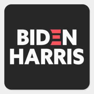 Adesivo Quadrado Campanha eleitoral de Biden / Harris - Preto e Bra