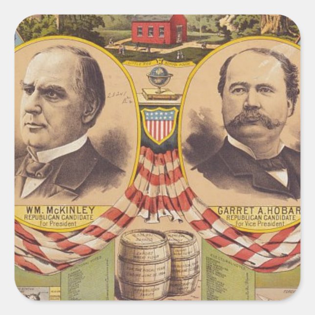 Adesivo Quadrado Campanha Presidencial do Partido Republicano Vinta (Frente)