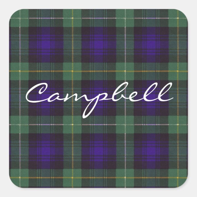 Adesivo Quadrado Campbell of Argyll Scottish clan tartan - Xadrez (Frente)