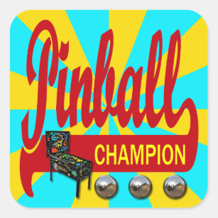 Adesivo Quadrado Campeão do Pinball