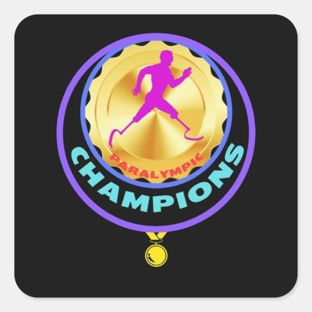 Adesivo Quadrado Campeões Paraolímpicos (Frente)