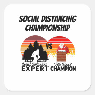 Adesivo Quadrado Campeonato de Distância Social - Yeti
