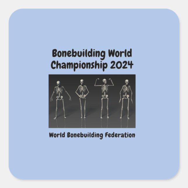 Adesivo Quadrado Campeonato Mundial de Bonebuilding 2024 (Frente)
