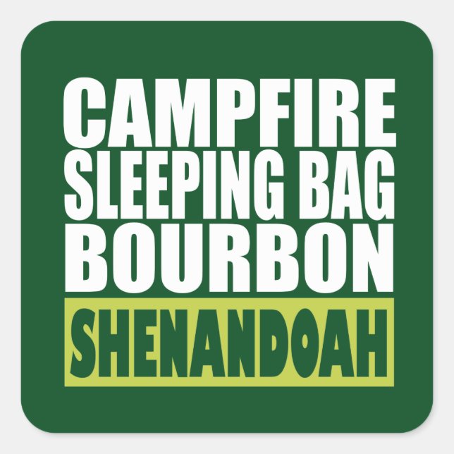 Adesivo Quadrado Campfire Sleing Bag Bourbon Shenandoah (Frente)