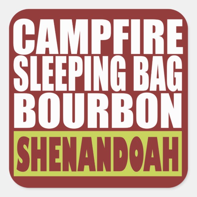 Adesivo Quadrado Campfire Sleing Bag Bourbon Shenandoah (Frente)