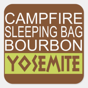 Adesivo Quadrado Campfire Sleing Bag Bourbon Yosemite