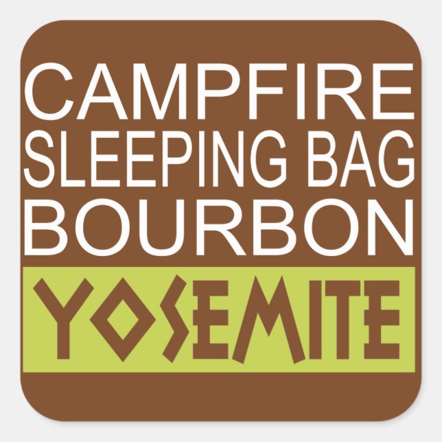 Adesivo Quadrado Campfire Sleing Bag Bourbon Yosemite (Frente)