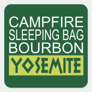 Adesivo Quadrado Campfire Sleing Bag Bourbon Yosemite