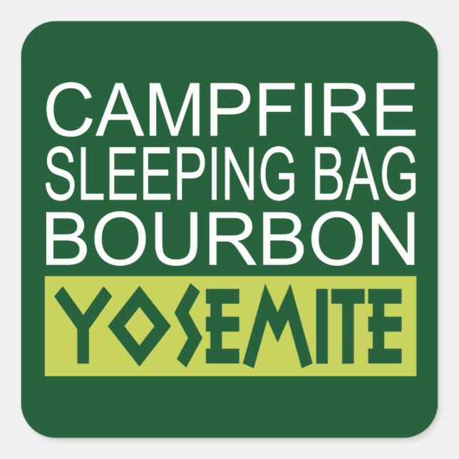 Adesivo Quadrado Campfire Sleing Bag Bourbon Yosemite (Frente)