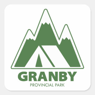 Adesivo Quadrado Camping nas Montanhas do Parque Provincial Granby