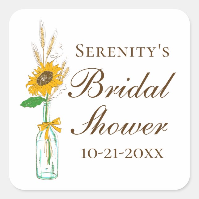 Adesivo Quadrado Campo de girassol queda Chá de panela floral russo (Frente)