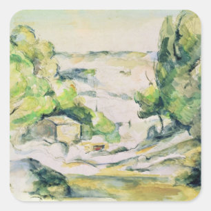 Adesivo Quadrado Campo de Paul Cezanne   em Provence