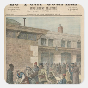 Adesivo Quadrado Campo de refugiados judaico